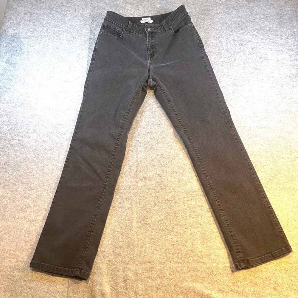L.L.Bean Women Classic Fit Black Straight Leg‎ Jeans 8 Regular Casual Gorpcore